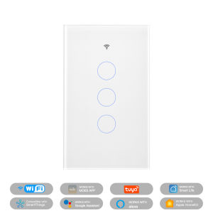 MOES | MOES Tuya Matter WiFi EU/US Smart Light Glass Switch Touch Panel Fireproof Neutral Wire Require Support Alexa GoogleHome Homekit