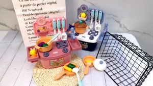 Mainan Besar Play House Kitchen Cook Set Lampligh Efek Suara Semprot Dapur Memasak Makanan Simulasi Meja Makan Mainan Hadiah
