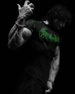 Advanced New Night Monster Gothic Style Abstract Art Muscle Totem Strength Mens Dark Functional Short Sleeve Running T-shirt