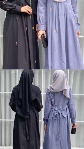 Naisha KoreanLook - Sofia Dress | Gamis Bordir Bunga | Dress Linen Bordir Bunga