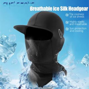 Sun Protection Bicycle Hat Bike Full Face Mask Glasses with Brim and Hole Breathable Bike Balaclava Face Cover Cycling Headgear