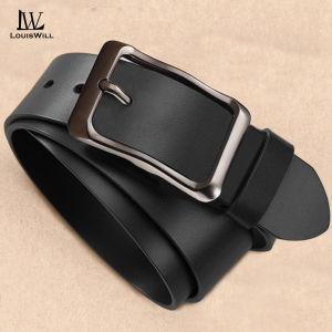 LouisWill Fashion Men Belt Smooth PU Belt Retro Belt Adjustable Belt Business Leisure Belt Simple Casual Needle Buckle Wear-resistance Simple Nice Waistband