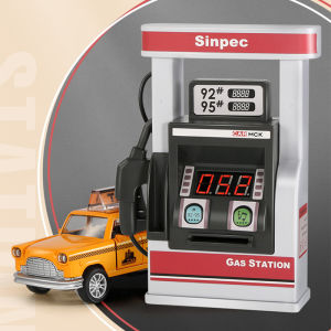 LYZRC Childrens Simulated Car Puzzle Multi-function Gas Station Voice Prompt Intelligent Counting Gas Boy Toy Gifts