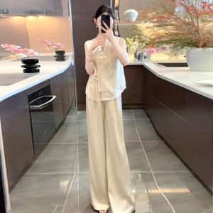 chaqi | Elegant Chinese Style Embroidered Floral Vest Sleeveless Womens Fashion Summer Top Vintage High-End Feeling Fairy Atmosphere