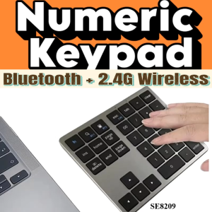 2.4Ghz Wireless + Bluetooth Numeric Keypad K35 Number Pad USB C Rechargeable Numpad for IOS Android Windows Digital Keyboard