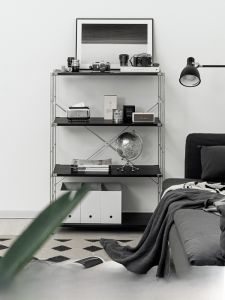 Black Floor Standing Nordic Style Storage Shelf JUGAR M304 Living Room Bauhaus Design Metal Material Adult Suitable Furniture