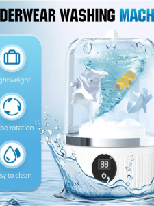 Portable Mini Washer Ultrasonic Cordless Underwear Laundry Cup Rechargeable Travel Socks Bra Cleaner