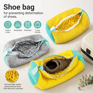 Washing Machine Bag Shoes Machine Laundry Bag Drying Bags with Zipper Closure 360° Surround Cleaning Reusable Durable Machine