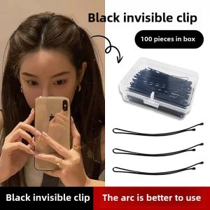 Black Hair Clips Womens Hair Accessories Fixed Hair Back of Head Small Steel Clamp Curly Hair Arc Fragrant Card Holder