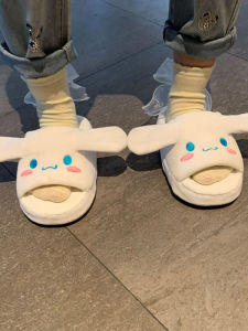 Spring 2025 Womens Cartoon Slippers with Moving Ears Home Indoor Cotton Slippers Comfortable Casual Style Youth Footwear