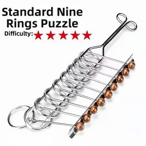 TEKANAI | Educational Toy Competition Standard Nine Linked Rings Puzzles for Children 6-12 Years Old