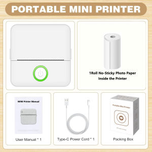 [Portable Mini Printer] Portable Thermal Mini Printer | Inkless Pocket Photo Printer for Pictures Photos Journals DIY57*25mm