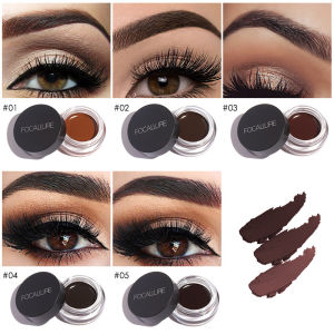 FOCALLURE 5 Colors Eyebrow Cream Gel Makeup With Brush Eyebrow Powder Deep Brow Makeup Brow Stamp Styling Eyebrow