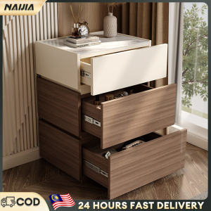 NAIJIA Solid Wood Bedside Table Bedside Storage Cabinet Modular Combination Shelf Small Home Organizer for Bedroom Meja Tepi Katil床頭櫃