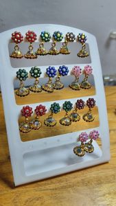 Anting Jhumka Bunga Warna/i | Anting India Elegan