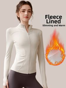 YANSE | Autumn Winter Running Training Thermal Hoodie Women Slim Fit Warm Stand Collar Pocket Outerwear