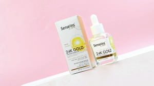 SenseIns Care 24K Gold Firming Essence Anti Wrinkle Aging Face Serum SenseInsCare Esens Serum Wajah Anti Kerut Kerutan Emas 30mL 30 mL USA US America Amerika