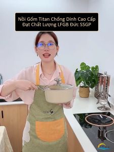 Nồi Chống Dính Bếp Từ SSGP Phủ Sứ Ceramic Greblon Đức Nồi Gốm Titan Kháng Khuẩn Không PFOA Đạt Chất Lượng LFGB Đức [18cm/20cm]
