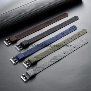 Nylon WatchBand Military Casual Watch Strap 18mm 20mm 22mm Universal Wristband Fabric Sport Bracelet Replace Wristbelt for Rolex