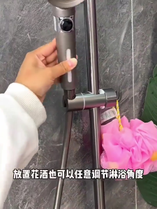 🇸🇬[SG Seller] Shower Stand Slider Bathroom Shower Slide Bar Shower Head Holder Shower Sliding Rod Stopper Shower Slider