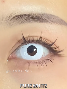 Funsachy คอนแทคเลนส์สีคอสเพลย์1คู่สำหรับฮาโลวีนตาบอดเลนส์สีขาวดำตาคอสเซอร์คอสเมติก