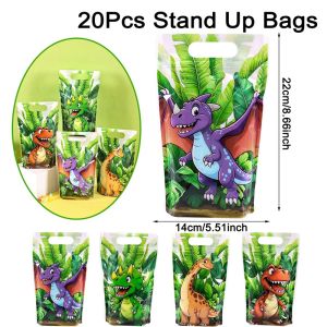 20 Chiếc Túi Quà Hình Khủng Long Rừng Nhiệt Đới Nhiều Mẫu Mã Thiết Kế Khủng Long Gầm Gừ Hoạt Hình Dùng Cho Kỳ Nghỉ Hè Tiệc Sinh Nhật 1 Tuổi