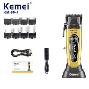 Kemei | KEMEI KM-90-4 DLC Blade Hair Clipper Đế Sạc USB Màn Hình LED Có Thể Tháo Rời Máy Tỉa Tóc Có Thể Giặt Được Dành Cho Nam Lưỡi Dao Bằng Thép Không Gỉ