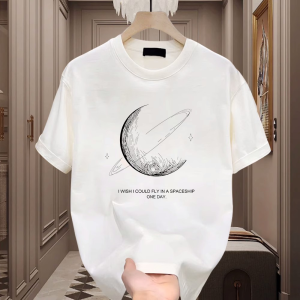 Áo Thun Cotton Cổ Tròn Tay Ngắn in Họa Tiết Mùa Hè Thường Ngày Rộng Rãi Thoải Mái Thoáng Khí Thời Trang Áo Thun Nam