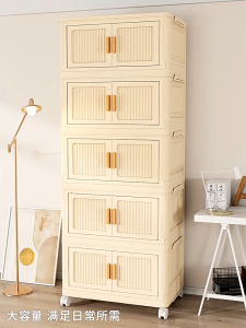 HETEEMALL Foldable Cabinet for Clothes Wardrobe Cabinet with Wheels Cabinet Organizer Durabox Kitchen Cabinet