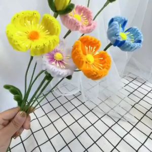 100 Pieces Of Plush Toys Colorful Twisted Sticks Creative Diy Plush Toy Strips Twisted Sticks Holiday Gifts Shenier Stems Twisted Sticks That Do Not Fall Off Flower Bouquet Supplies Leaf Stems Handicrafts