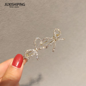Elegant Hair Clips Simple Cross Style One Row Diamond Bangs Hairpins Girls Fashion Alloy Hair Accessories Side Comb