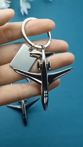 Gantungan Kunci Pesawat Terbang Stainless Steel Airplane Keychain Premium