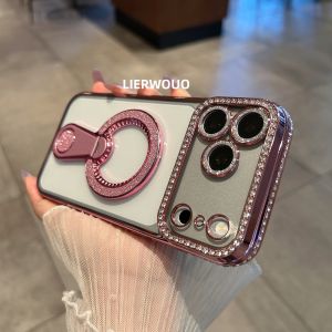 LIANGWU | Sparkle Magnetic Stand Glitter Bling Diamond Frame Light Luxury New Trend Phone Case