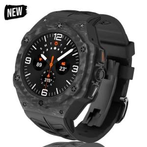 Luxury Modification Kit for Samsung Galaxy Watch Ultra 2025 47mm Carbon Fiber Case Strap for Galaxy Watch 7Ultra Band Accessorie