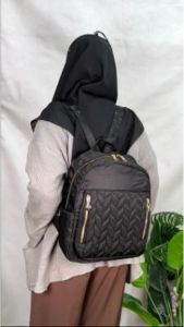 Peonia PNA MIJUNG Water Resistant Ransel Tas Wanita Punggung Kantor Kerja Sekolah Kuliah Outdoor Trendy Fashion Style Travel Casual Backpack Anak Remaja Perempuan Selempang Cewek Bag