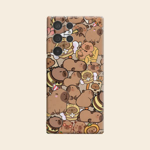 Bộ Dán Trang Trí Capybara Thời Trang Cao Cấp Ốp Lưng Bảo Vệ Toàn Diện Cho Samsung Galaxy S26 S25 S24 A56 A36 Plus Ultra - Chống Sốc Chống Xước Chất Liệu TPU Mềm