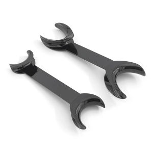 2pcs WELLCK สีดํา Double HEAD Lip Retractor ทันตกรรม Intraoral Lip Cheek Retractor ทันตกรรมจัดฟันเปิดปากเครื่องมือทันตแพทย์