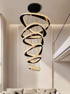 Luxury Crystal Chandelier for High Ceiling Living Rooms