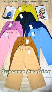 Celana Kulot Cringkle Anak 4-16 tahun// Kulot anak crinkle airflow// Celana anak perempuan tanggung