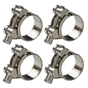 4PCS 304 Stainless Steel Strengthens European Style Hose Clamp Exhaust Circular Air Water Pipe Clip Sealing Welding Repair Tool