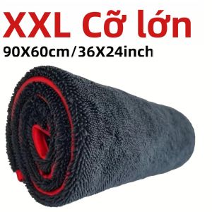 Khăn Sợi Nhỏ Siêu Thấm XXL Với Thiết Kế Vòng Xoắn - Khăn Sấy Dày 60cm X 90cm Pha Trộn Polyester