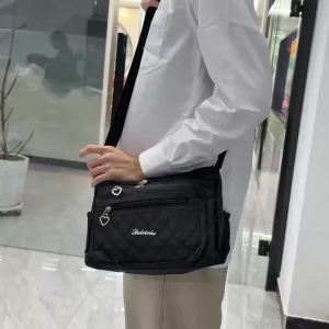 Trendy Womens Quilted Crossbody Bag with Heart Details for Daily Use Commute Outings Stylish Multi-pocket Lightweight Casual Ba