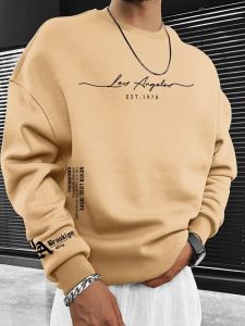 The new mens round-neck sweatshirt for Spring and Autumn 2025 features a casual fashionable and comfortable 3D pattern print