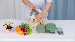 Insulated Lunch Bag Portable Thermal Bento Pouch Cute Student Adult Office Reusable Waterproof