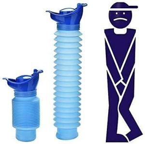 Reusable Emergency Urinal Mini Outdoor Portable Shrinkable Travel Car Camping Pee Urine Bottle Personal Mobile Toilet for Kids Adult Traffic Jam Personal Potty Male Female