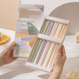 High-End 2025 New Ceramic Chopsticks Antibacterial Non-Slip Heat-Resistant Home Use Individual Chopstick Gift Box  Ceramic Chopsticks