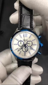 ADRIATICA Swiss Made Aviator Pilot Chronograph Calendar Watches Blue Bezel Mens Leather Strap Watch 47mm A8188.52B3CH