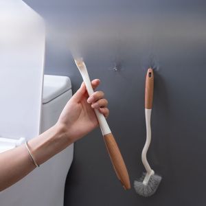 Japanese Style Long Handle Wooden Handle Toilet Brush for Home Use Bathroom Cleaning Tool No Dead Angles Gap Brushes