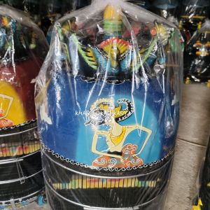 KANDANG BURUNGPERKUTUT LAPANGAN MOTIF WAYANG SANGKAR TERBAIK MAHKOTA DAN KAKI PIBER MERAK