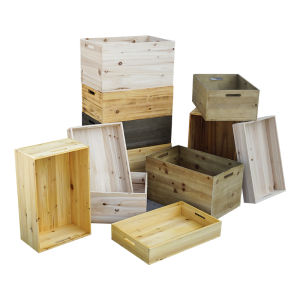 Retro Large Wooden Box Display Stand Storage Organizer Fruit Basket Stackable Wood Frame Container for Home And Kitchen Use